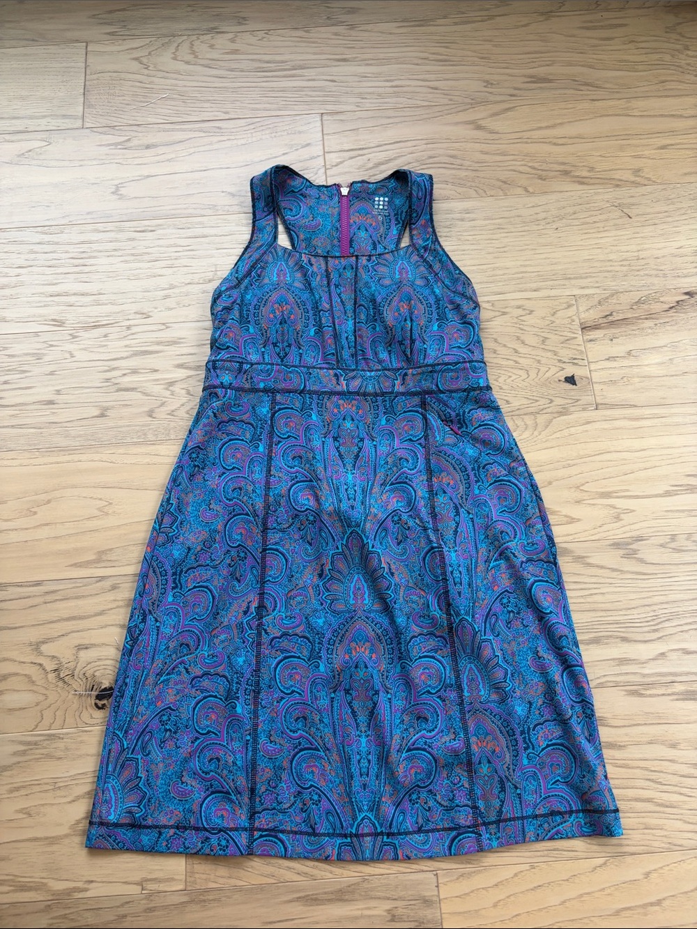 Title Nine Teal, Blue & Purple Paisley Midi Dress